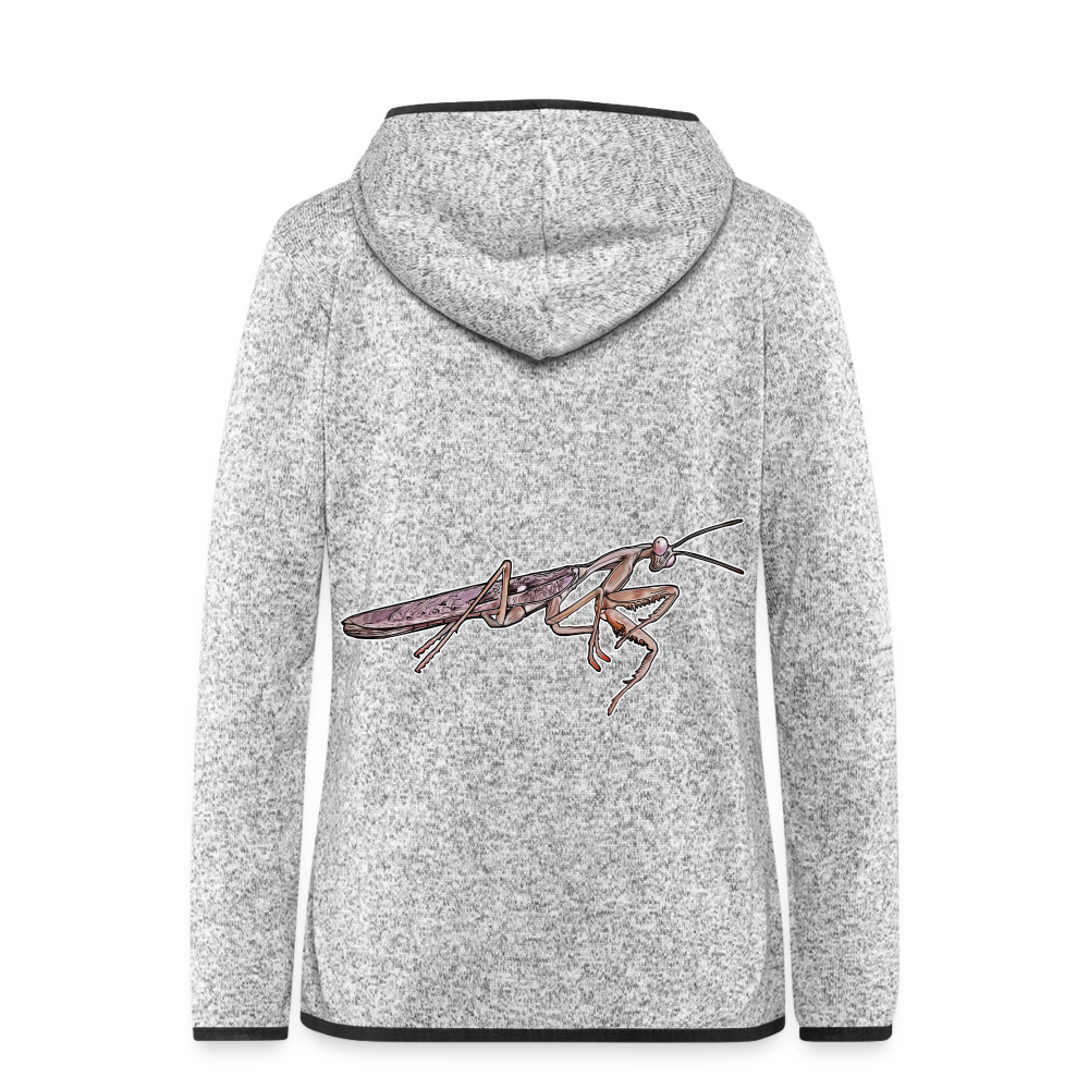 Frauen Kapuzen-Fleecejacke Rhombodera kirbyi male - Hellgrau meliert