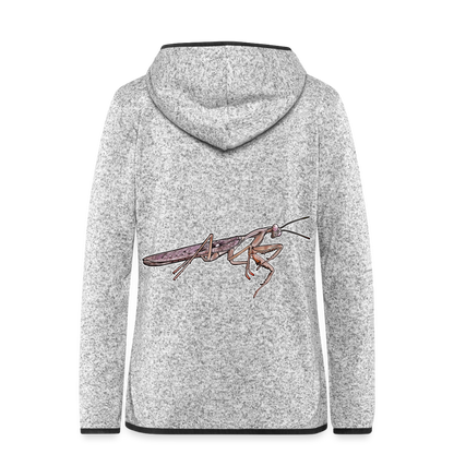 Frauen Kapuzen-Fleecejacke Rhombodera kirbyi male - Hellgrau meliert