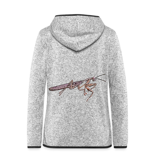 Frauen Kapuzen-Fleecejacke Rhombodera kirbyi male - Hellgrau meliert