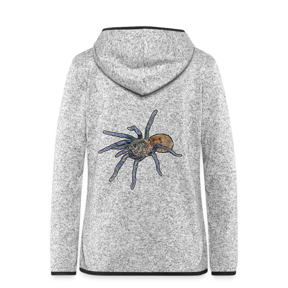 Frauen Kapuzen-Fleecejacke Chromatopelma cyaneopubescens - Hellgrau meliert