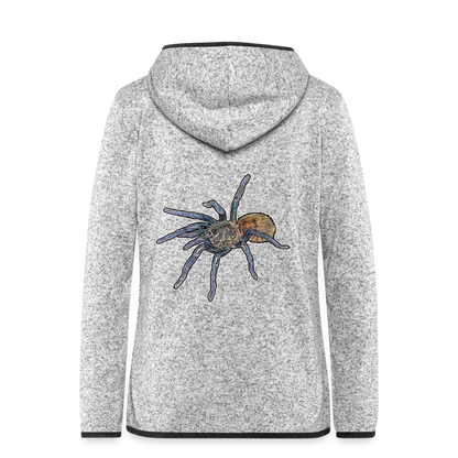 Frauen Kapuzen-Fleecejacke Chromatopelma cyaneopubescens - Hellgrau meliert