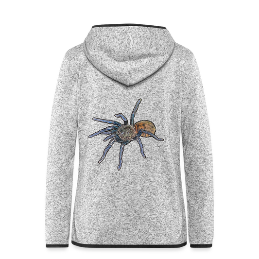 Frauen Kapuzen-Fleecejacke Chromatopelma cyaneopubescens - Hellgrau meliert