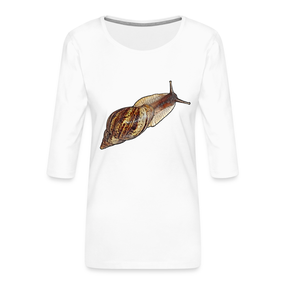 Frauen 3/4-Arm Shirt Achatina reticulata wildfarben - weiß