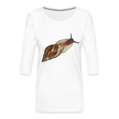 Frauen 3/4-Arm Shirt Achatina reticulata wildfarben - weiß