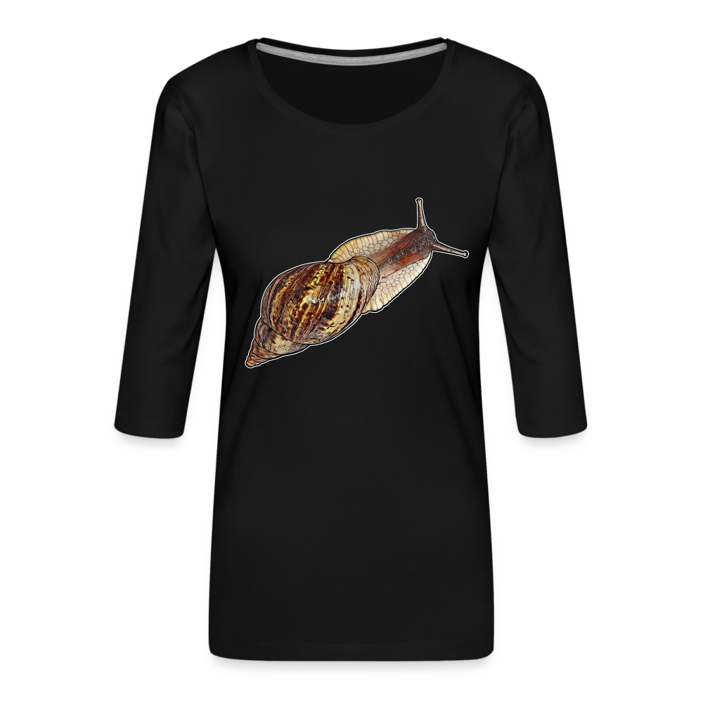 Frauen 3/4-Arm Shirt Achatina reticulata wildfarben - Schwarz