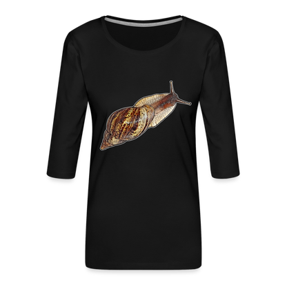 Frauen 3/4-Arm Shirt Achatina reticulata wildfarben - Schwarz