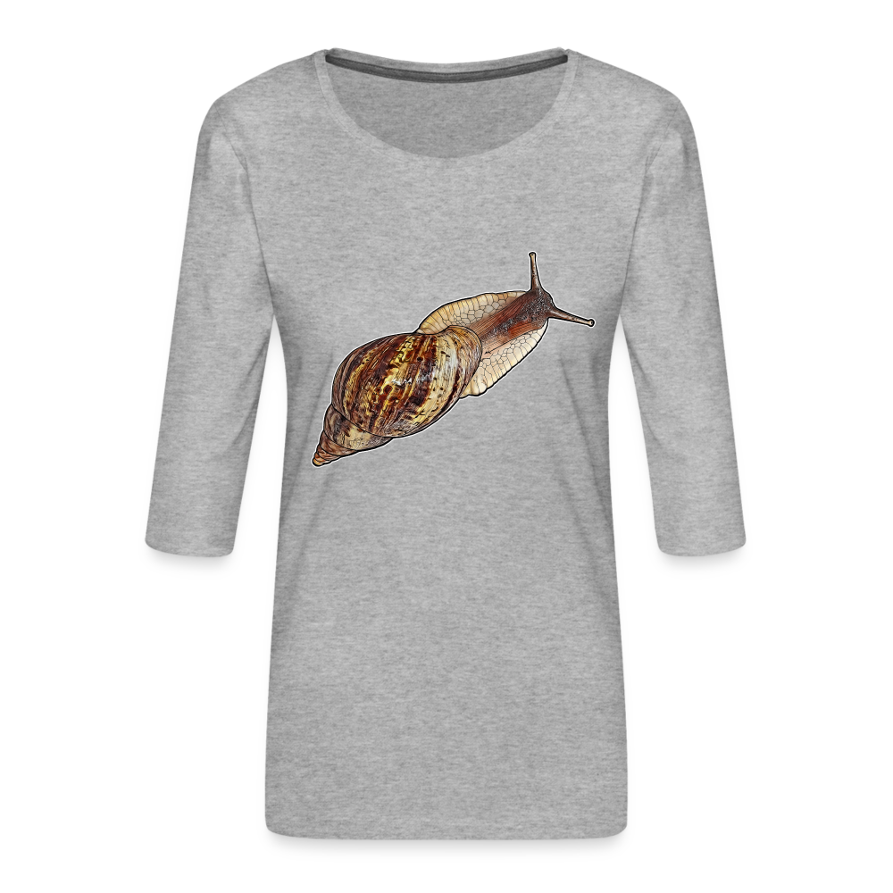 Frauen 3/4-Arm Shirt Achatina reticulata wildfarben - Grau meliert