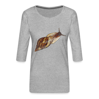 Frauen 3/4-Arm Shirt Achatina reticulata wildfarben - Grau meliert
