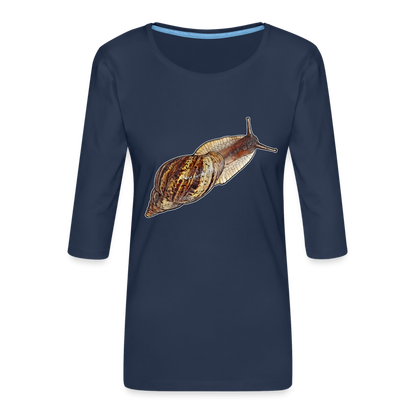 Frauen 3/4-Arm Shirt Achatina reticulata wildfarben - Navy