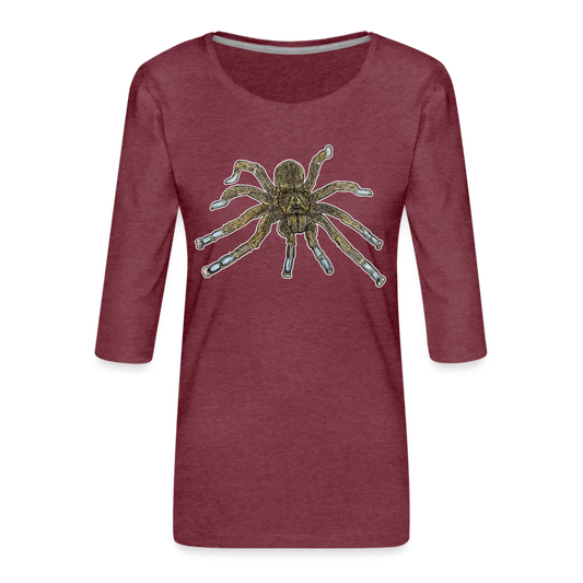 Frauen 3/4-Arm Shirt Idiothele mira - Bordeauxrot meliert