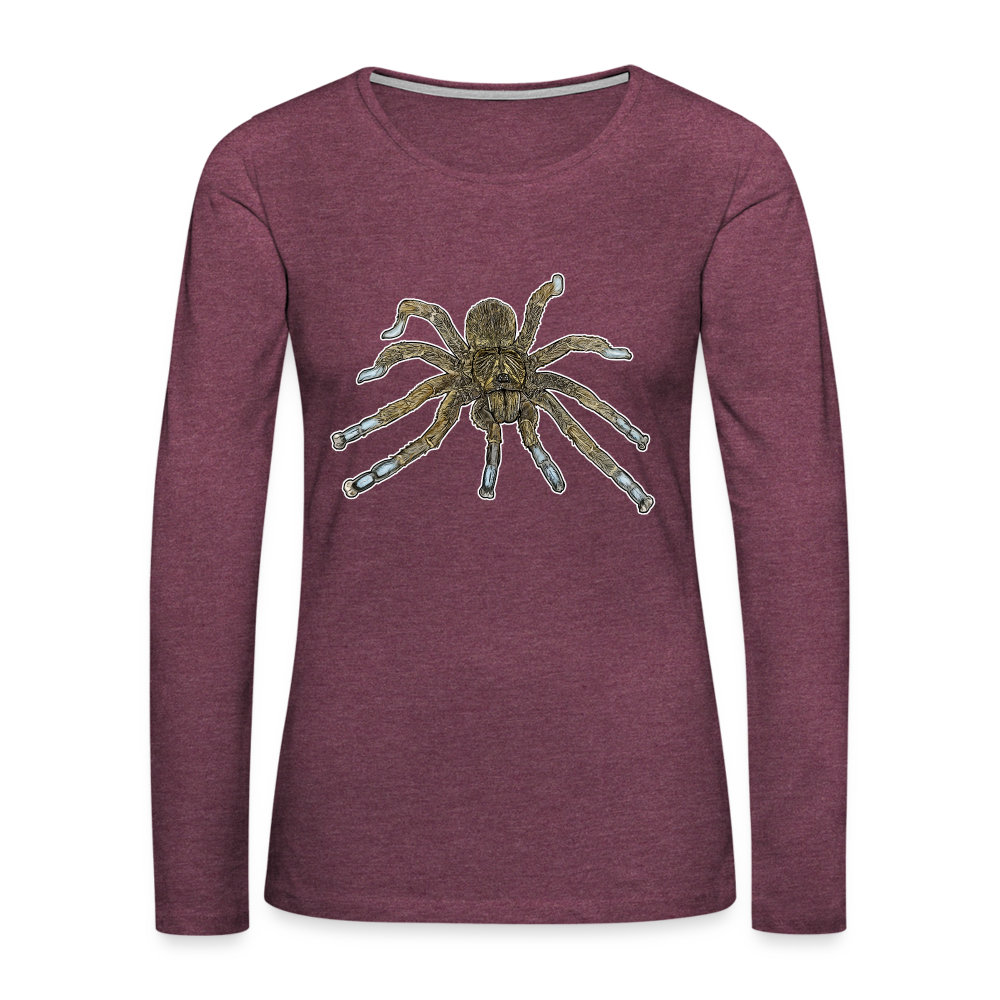 Frauen Longsleeve Idiothele mira - Bordeauxrot meliert