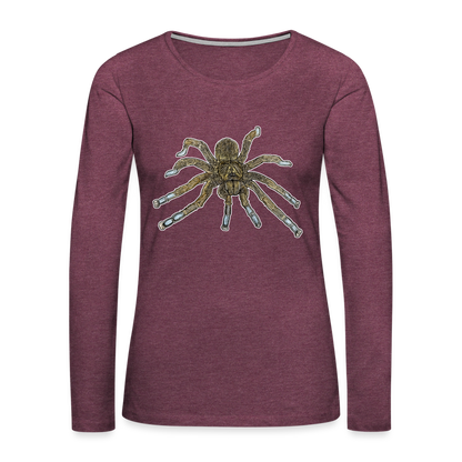 Frauen Longsleeve Idiothele mira - Bordeauxrot meliert