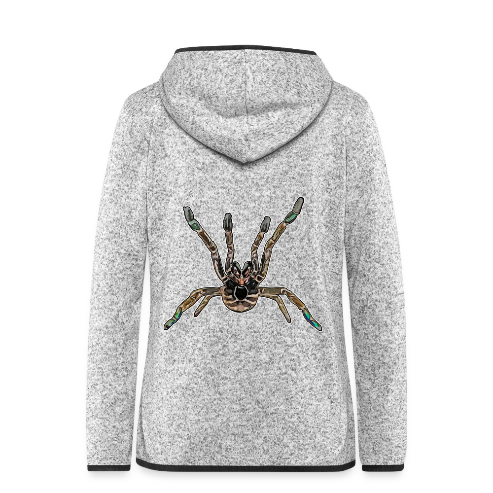 Frauen Kapuzen-Fleecejacke Pterinochilus murinus tcf - Hellgrau meliert