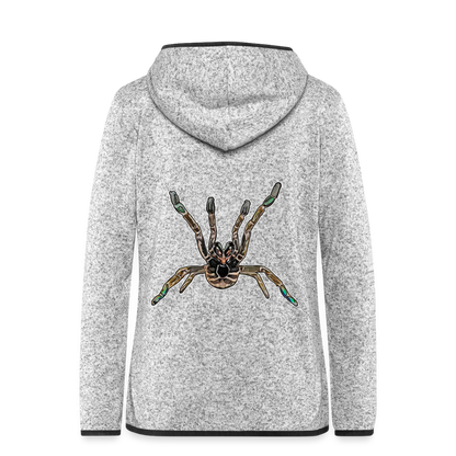 Frauen Kapuzen-Fleecejacke Pterinochilus murinus tcf - Hellgrau meliert