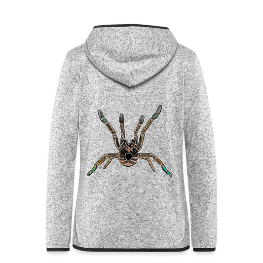 Frauen Kapuzen-Fleecejacke Pterinochilus murinus tcf - Hellgrau meliert