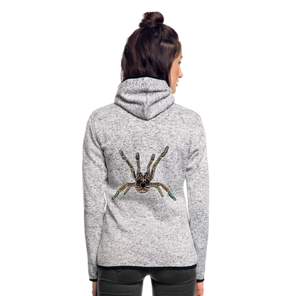 Frauen Kapuzen-Fleecejacke Pterinochilus murinus tcf - Hellgrau meliert