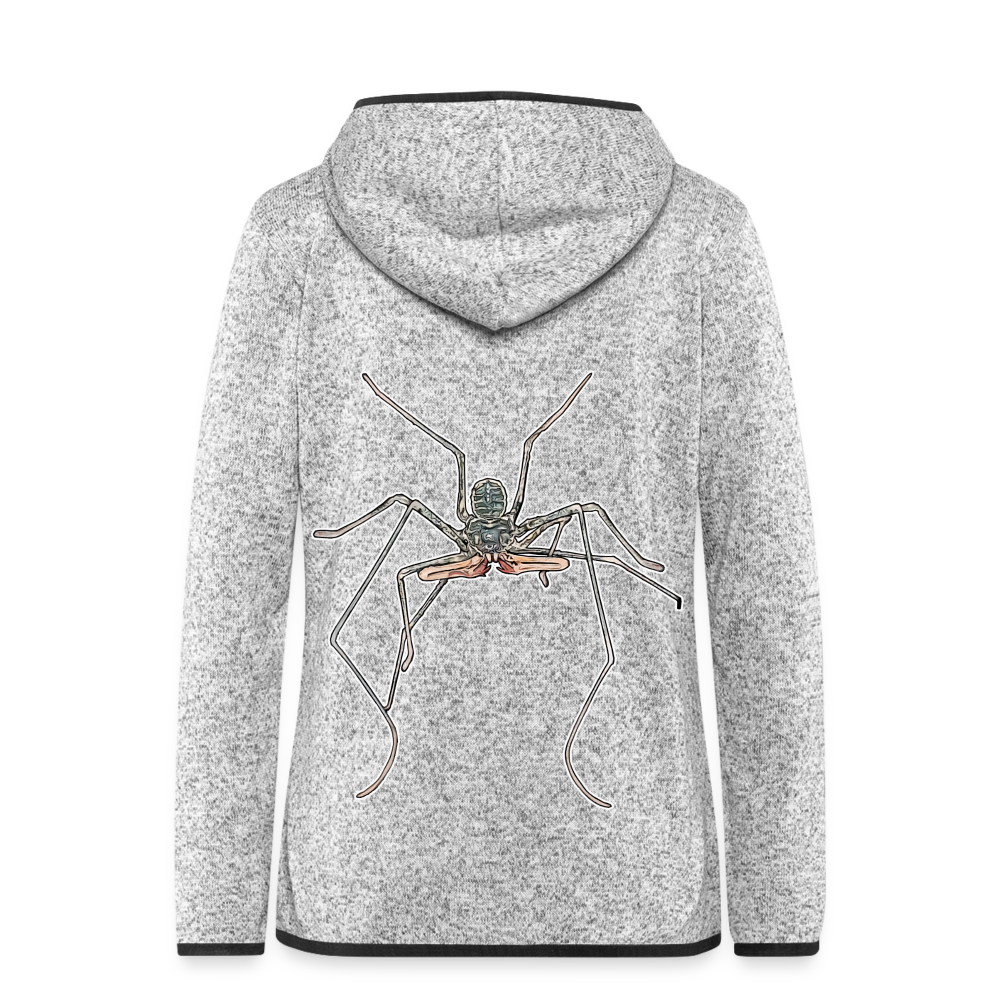 Frauen Kapuzen-Fleecejacke Euphrynichus bacillifer - Hellgrau meliert