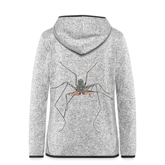 Frauen Kapuzen-Fleecejacke Euphrynichus bacillifer - Hellgrau meliert