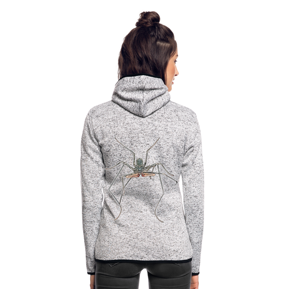 Frauen Kapuzen-Fleecejacke Euphrynichus bacillifer - Hellgrau meliert