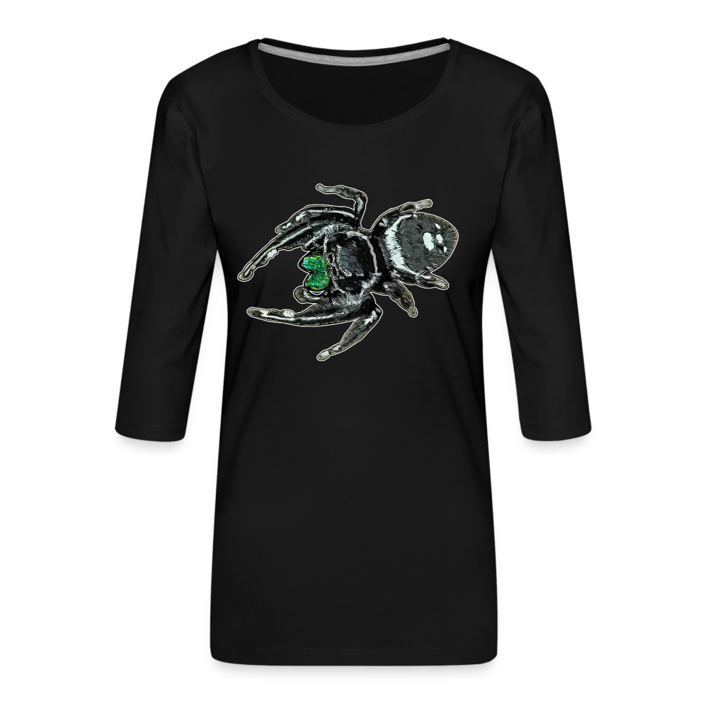 Frauen 3/4-Arm Shirt Phidippus regius White Bahamas male - Schwarz