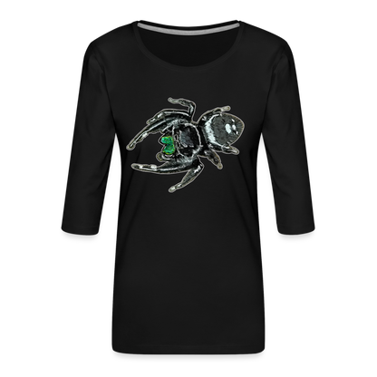 Frauen 3/4-Arm Shirt Phidippus regius White Bahamas male - Schwarz