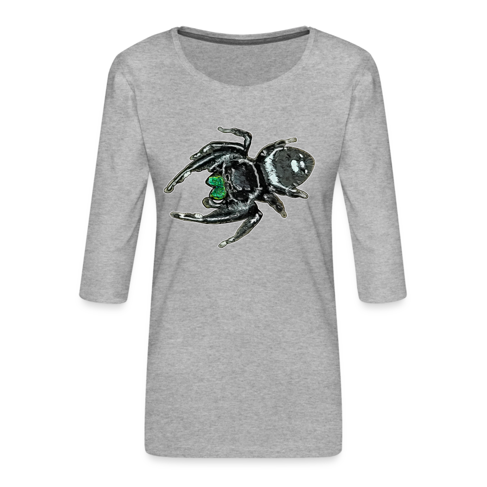 Frauen 3/4-Arm Shirt Phidippus regius White Bahamas male - Grau meliert