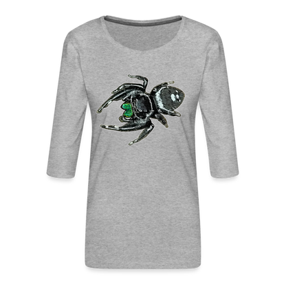 Frauen 3/4-Arm Shirt Phidippus regius White Bahamas male - Grau meliert