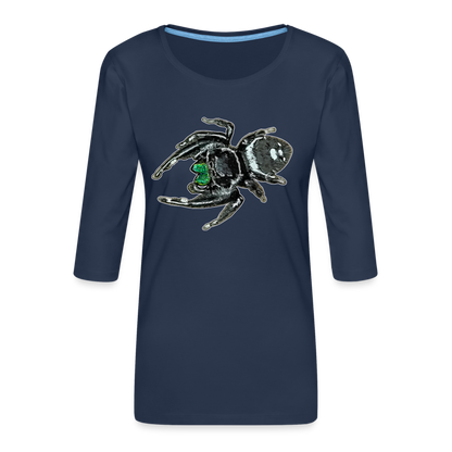 Frauen 3/4-Arm Shirt Phidippus regius White Bahamas male - Navy