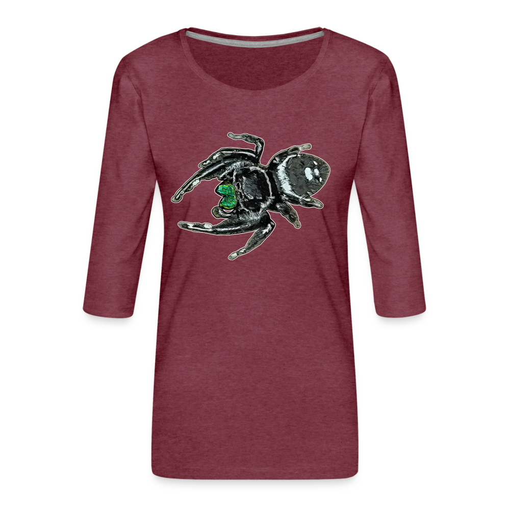 Frauen 3/4-Arm Shirt Phidippus regius White Bahamas male - Bordeauxrot meliert