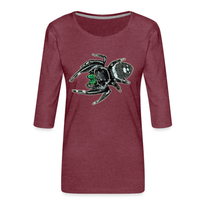Frauen 3/4-Arm Shirt Phidippus regius White Bahamas male - Bordeauxrot meliert