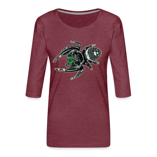 Frauen 3/4-Arm Shirt Phidippus regius White Bahamas male - Bordeauxrot meliert