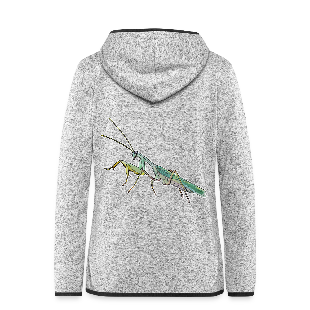 Frauen Kapuzen-Fleecejacke Sphodromantis lineola male - Hellgrau meliert