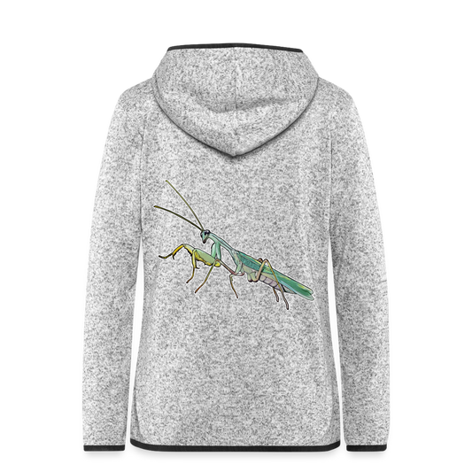 Frauen Kapuzen-Fleecejacke Sphodromantis lineola male - Hellgrau meliert