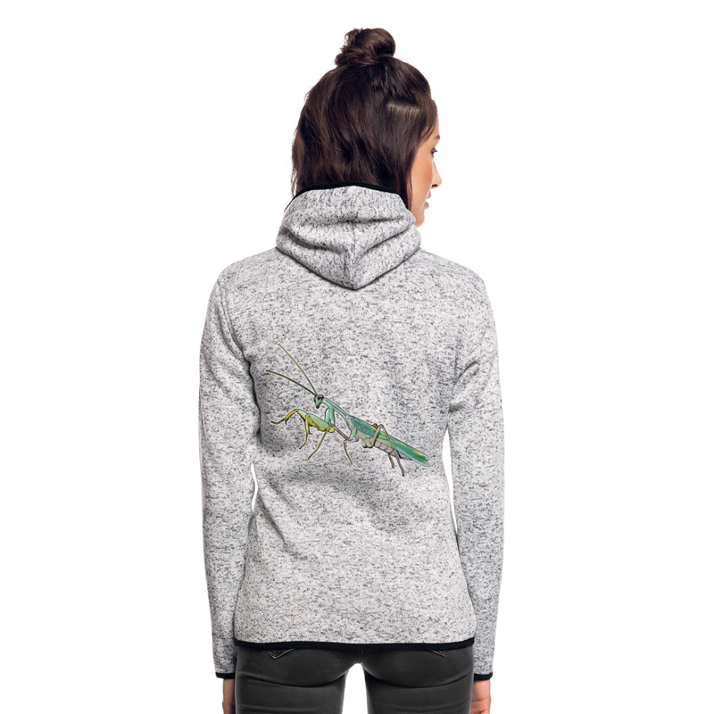 Frauen Kapuzen-Fleecejacke Sphodromantis lineola male - Hellgrau meliert