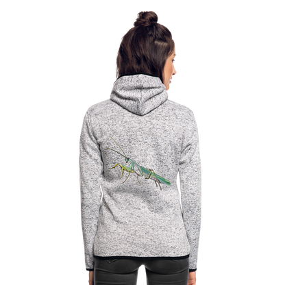 Frauen Kapuzen-Fleecejacke Sphodromantis lineola male - Hellgrau meliert