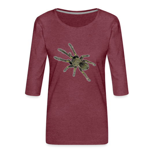 Frauen 3/4-Arm Shirt Ephebopus murinus - Bordeauxrot meliert