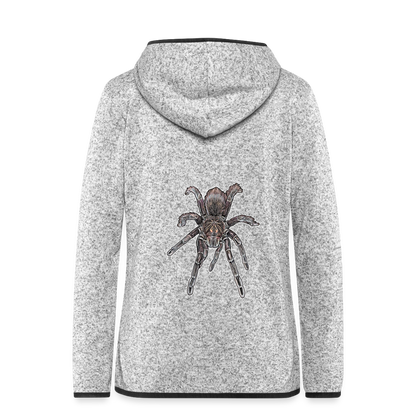 Frauen Kapuzen-Fleecejacke Pamphobeteus sp Machala juvenile - Hellgrau meliert