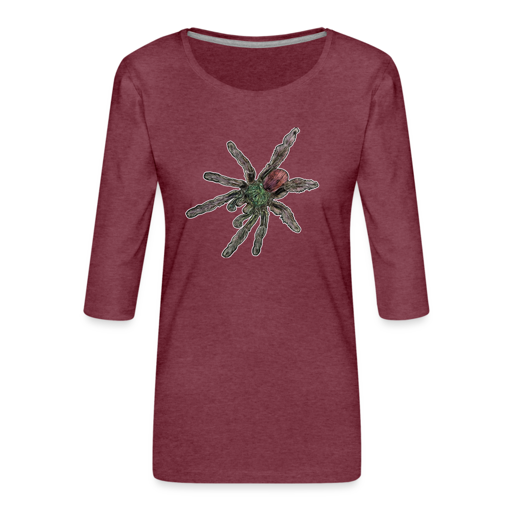 Frauen 3/4-Arm Shirt Caribena versicolor - Bordeauxrot meliert