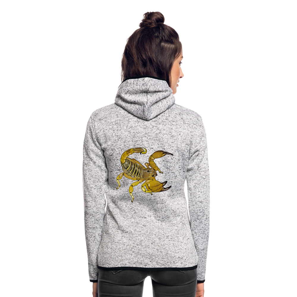 Frauen Kapuzen-Fleecejacke Scorpio maurus palmatus - Hellgrau meliert
