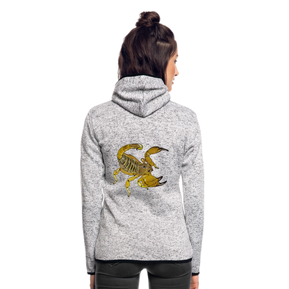 Frauen Kapuzen-Fleecejacke Scorpio maurus palmatus - Hellgrau meliert