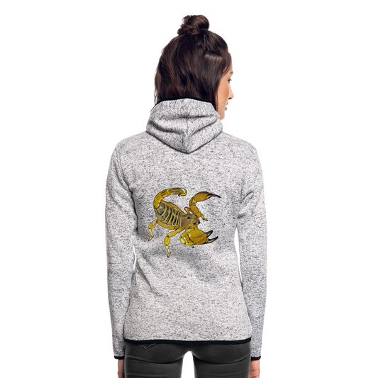 Frauen Kapuzen-Fleecejacke Scorpio maurus palmatus - Hellgrau meliert