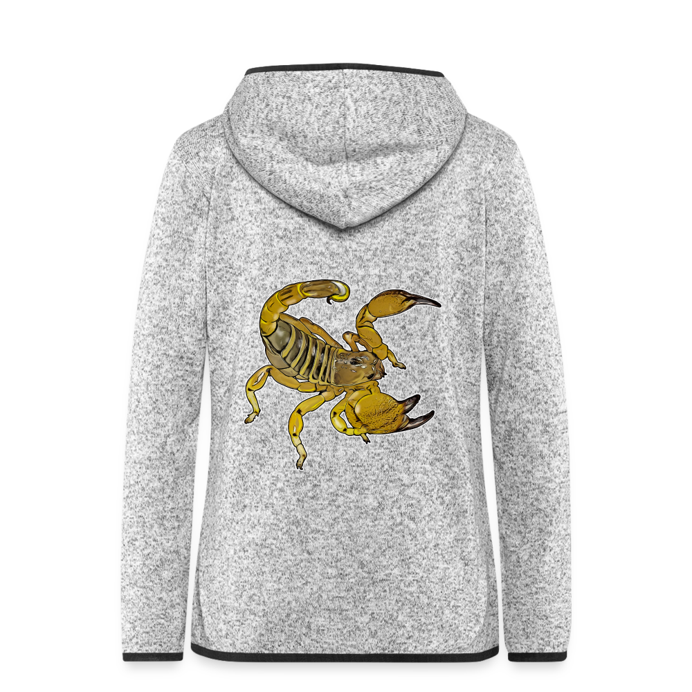 Frauen Kapuzen-Fleecejacke Scorpio maurus palmatus - Hellgrau meliert