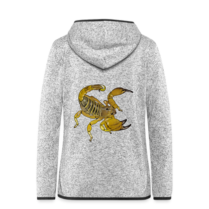 Frauen Kapuzen-Fleecejacke Scorpio maurus palmatus - Hellgrau meliert
