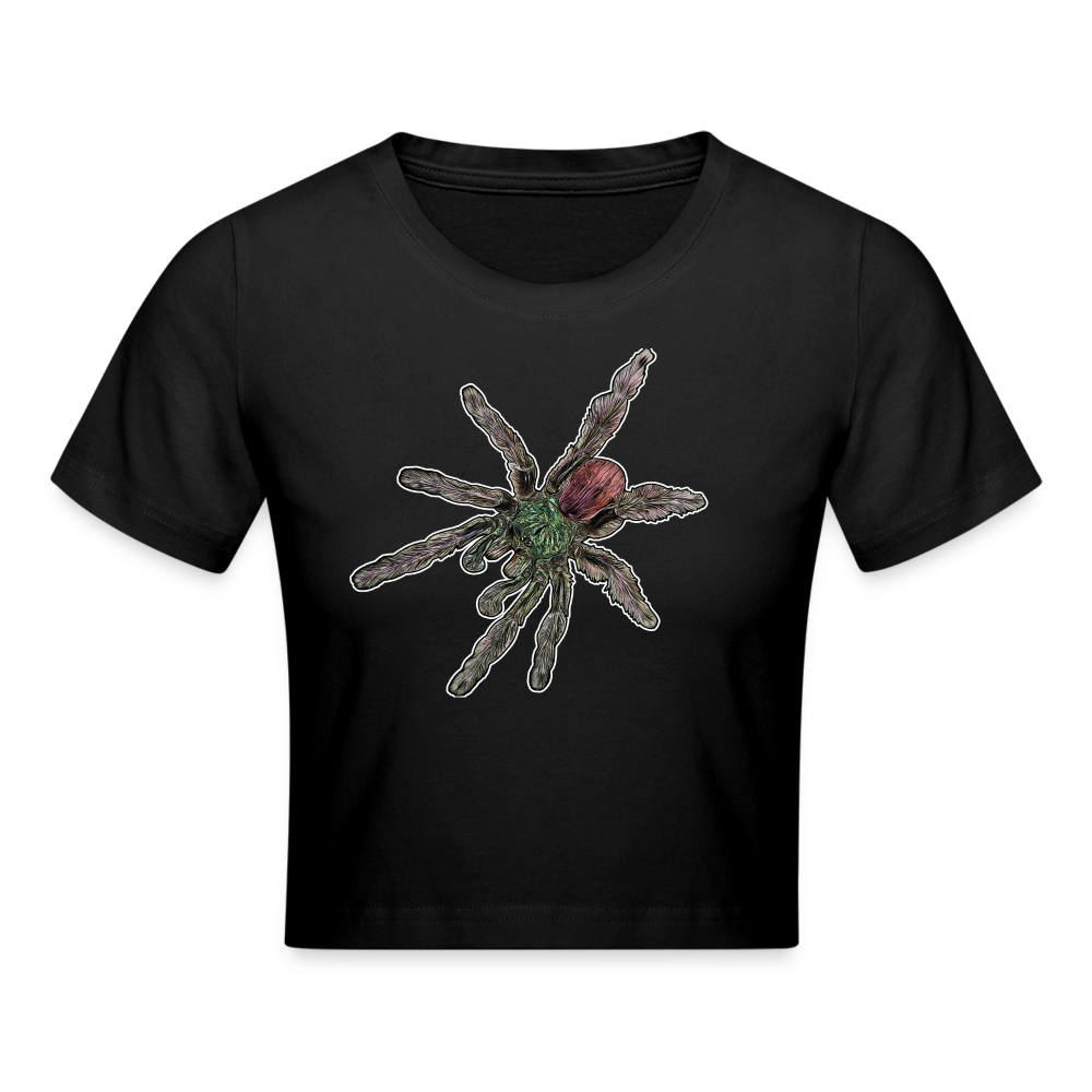 Crop T-Shirt Caribena versicolor - Schwarz