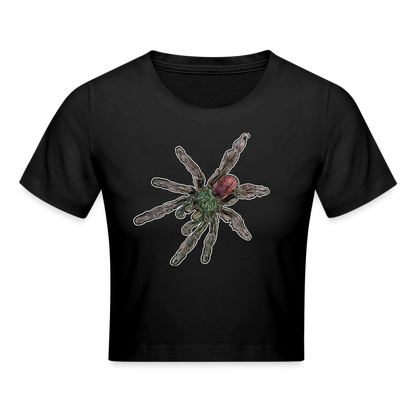 Crop T-Shirt Caribena versicolor - Schwarz