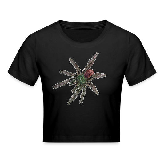 Crop T-Shirt Caribena versicolor - Schwarz