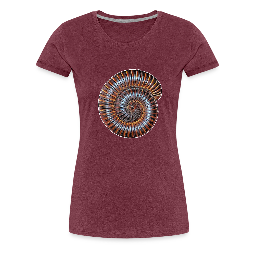 Frauen Basic T-Shirt Archispirostreptus gigas - Bordeauxrot meliert