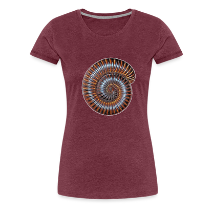 Frauen Basic T-Shirt Archispirostreptus gigas - Bordeauxrot meliert