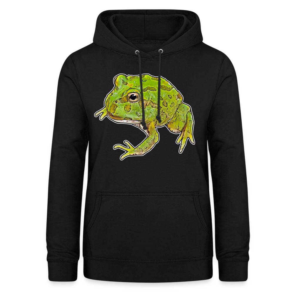 Frauen Freizeit-Hoodie Ceratophrys cranwelli Peppermint Blue - Schwarz