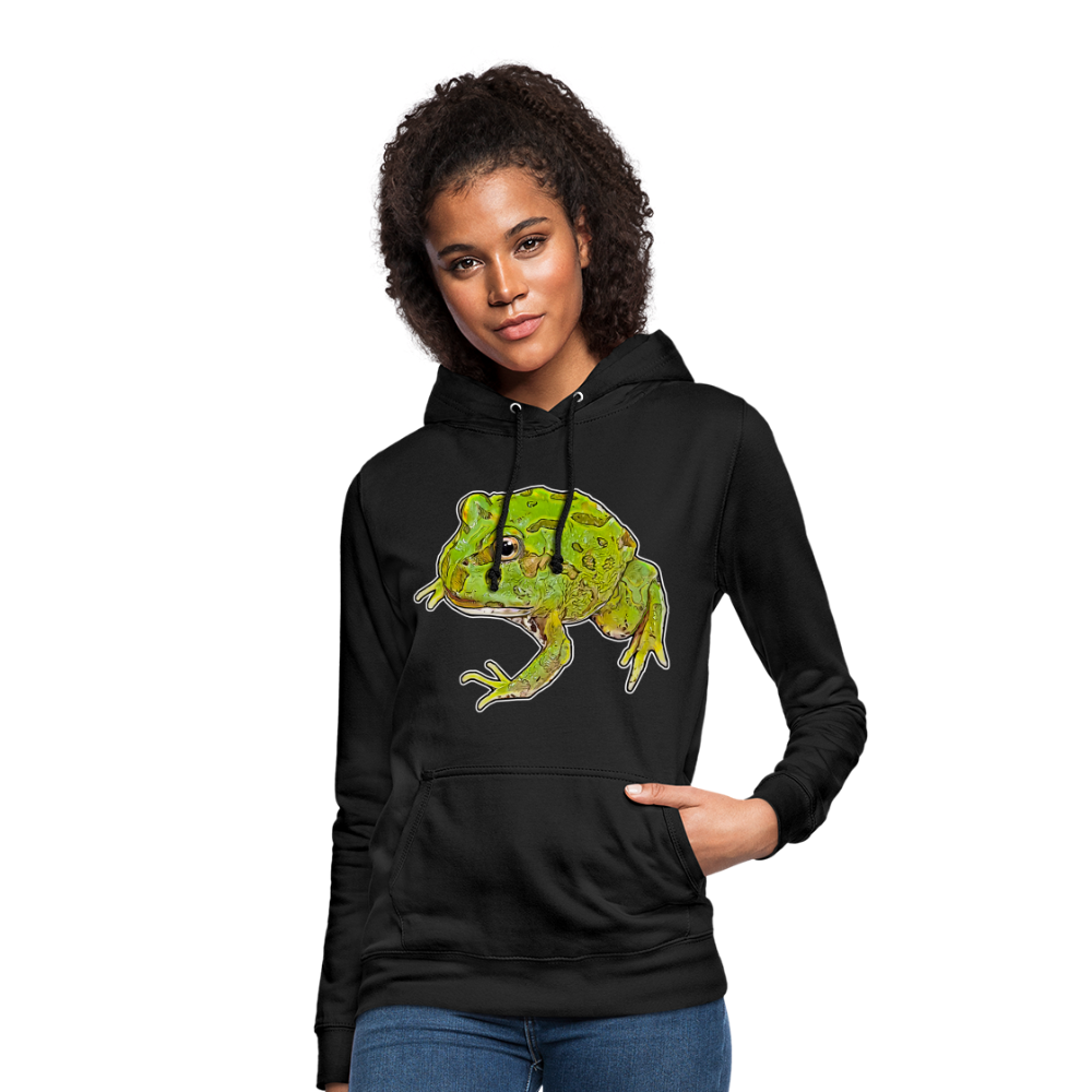 Frauen Freizeit-Hoodie Ceratophrys cranwelli Peppermint Blue - Schwarz